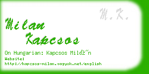 milan kapcsos business card